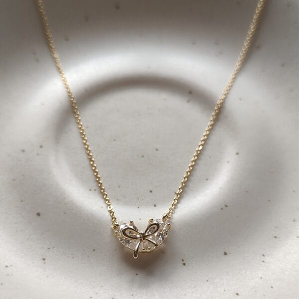 18K Gold Plated Bow Pendant Necklace
