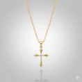 18K Gold Plated Crystal Cross Necklace