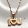 18K Gold Plated I Love You Pendant