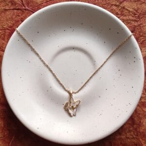 Triple Butterfly Pendant Necklace