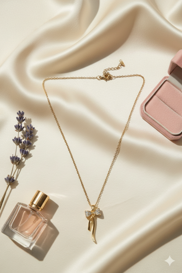 Anti Tarnish Bow Pendant Necklace