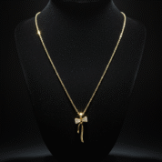 Anti Tarnish Bow Ribbon Pendant Necklace