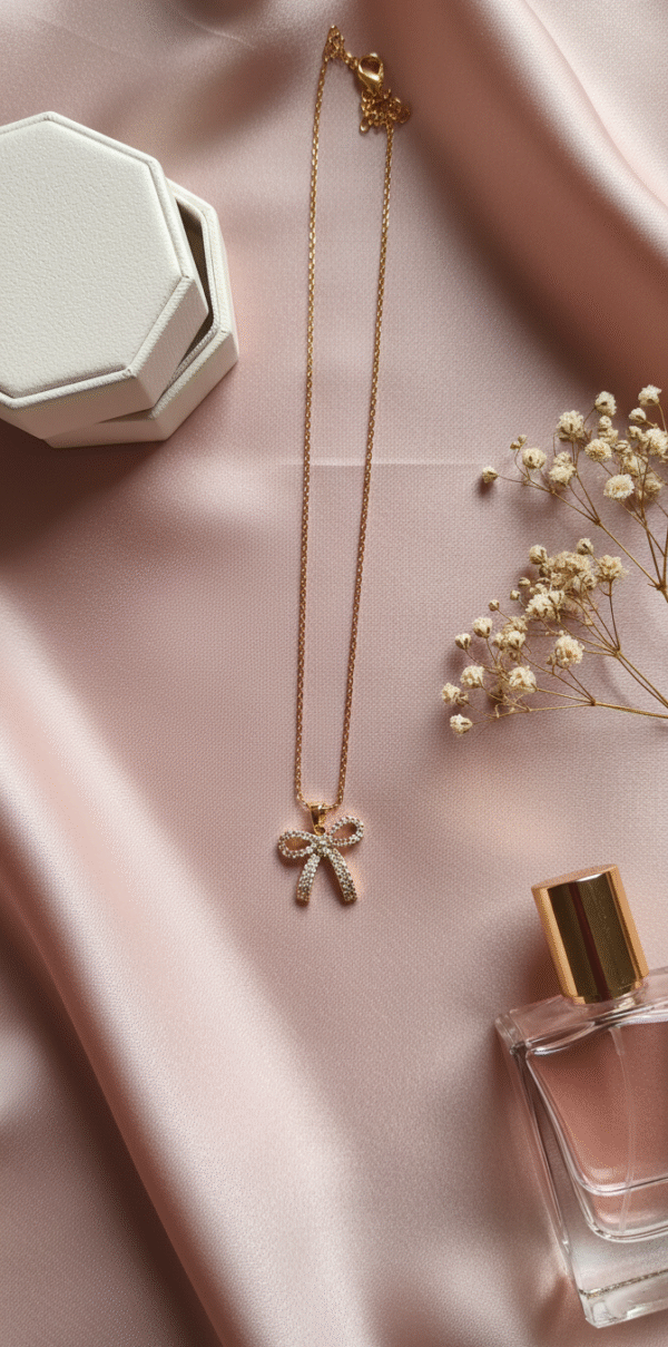 Anti Tarnish Charm Bow Necklace Anti Tarnish Charm Bow Necklace