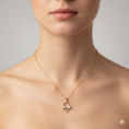 Anti Tarnish Moon with Bow Necklace