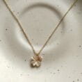 Anti Tarnish Pink Crystal Floral Necklace for Women