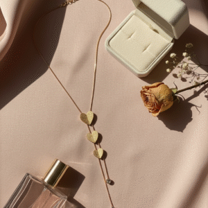 Triple Heart Dual Crystal Drops Necklace 4 Anti Tarnish Triple Heart Necklace