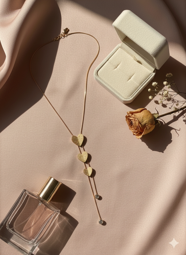 Anti Tarnish Triple Heart Necklace