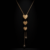 Anti Tarnish Triple Heart Pendant Necklace