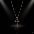 Anti Tarnish Zirconia Stones Cross Pendant Necklace