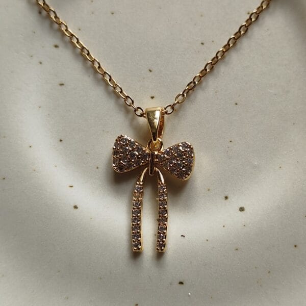 Bow Pendant Anti Tarnish Necklace