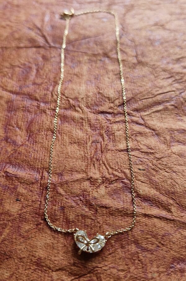 Bow Pendant Necklace Anti Tarnish Chain