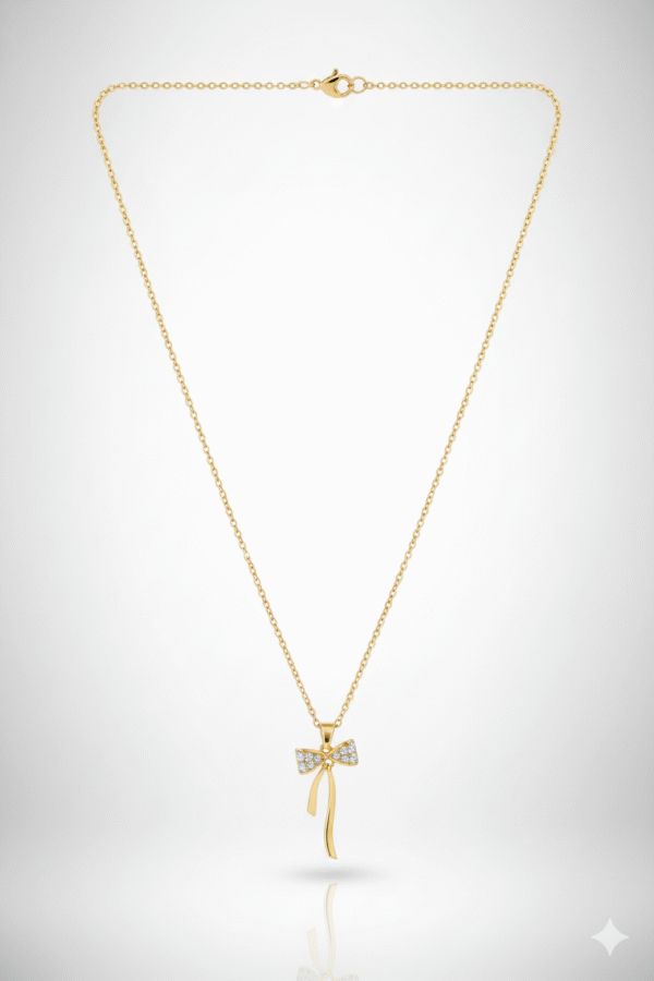 Bow Ribbon Pendant Necklace