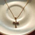 Crystal Cross Anti Tarnish Necklace