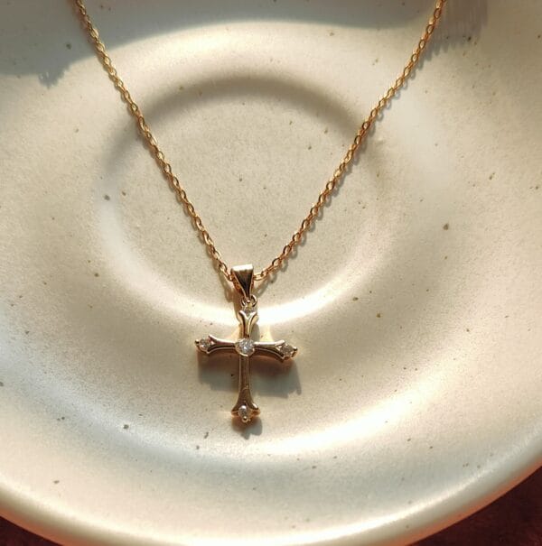 Crystal Cross Anti Tarnish Necklace