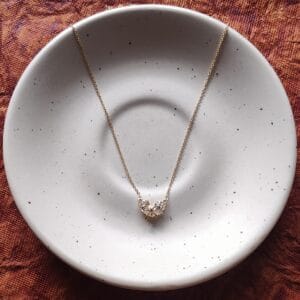 Crystals Heart Bow Pendant Necklace