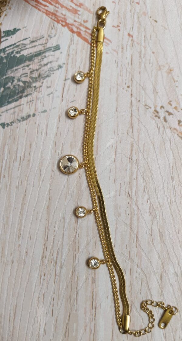 Dual Chain Gold Charm Bracelet Dual Chain Gold Charm Bracelet