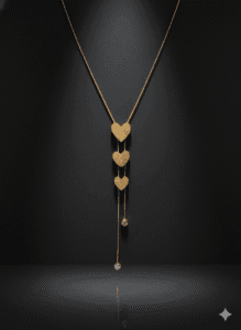 Elegant Anti Tarnish Triple Heart Necklace