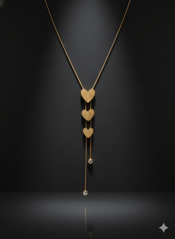 Elegant Anti Tarnish Triple Heart Necklace