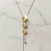 Elegant Anti Tarnish Triple Heart Pendant Necklace