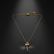 Gold PLated Bow Pendant Necklace