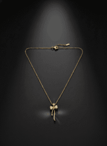 Gold PLated Bow Pendant Necklace