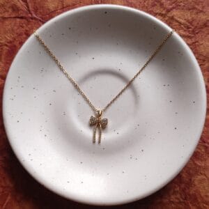 Zircon Bow Pendant Necklace