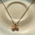 Gold Plated Bow Pendant Necklace