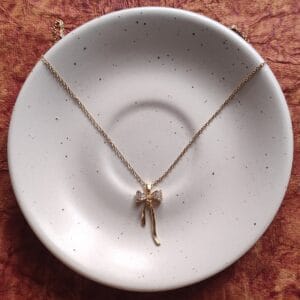 Bow Ribbon Pendant Necklace