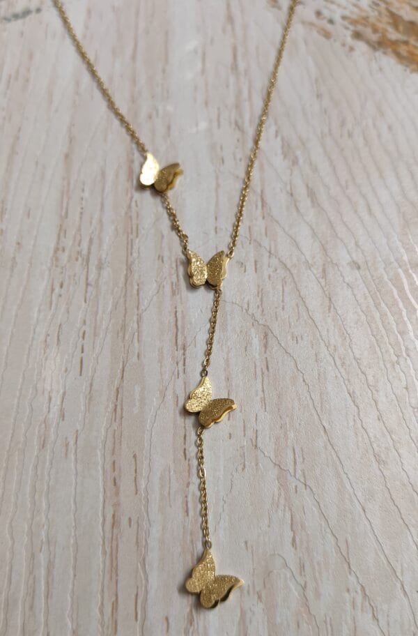 Gold Plated Flutter Butterfly Necklace