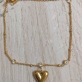 Gold Plated Heart Charm Bracelet