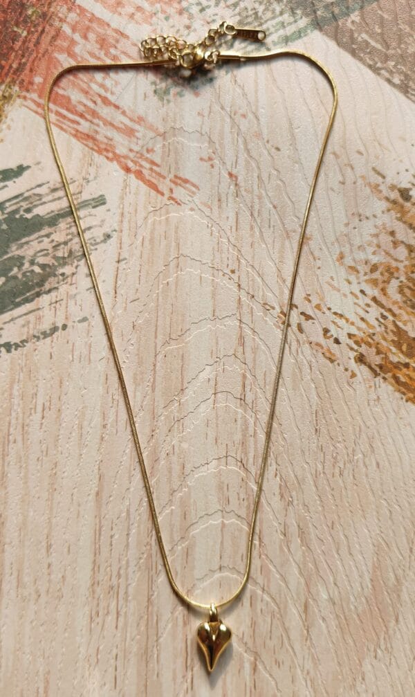 Gold Plated Puffy Heart Anti Tarnish Necklace Gold Plated Puffy Heart Anti Tarnish Necklace