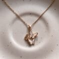 Gold Plated Three Butterfly Anti Tarnish Necklace