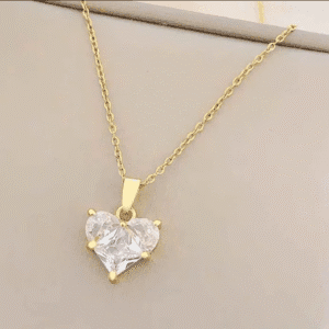 White Heart Necklace