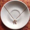 Gold Plated Zircon Bow Necklace