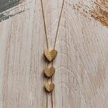 Heart Pendant with Dual Crystal Drops Necklace
