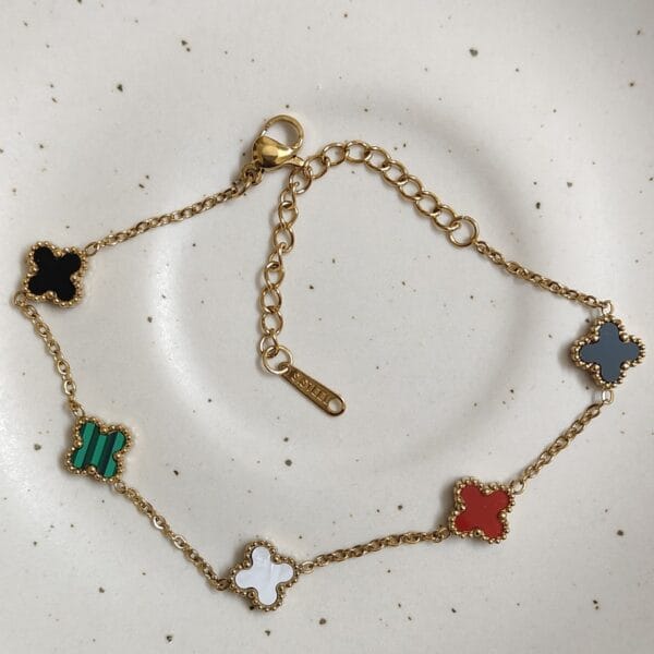 Multi-Colour Clover Bracelet for Women