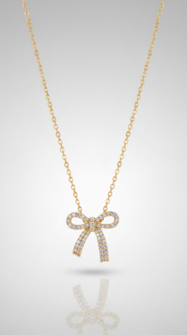 Ribbon Charm Bow Necklace Ribbon Charm Bow Necklace