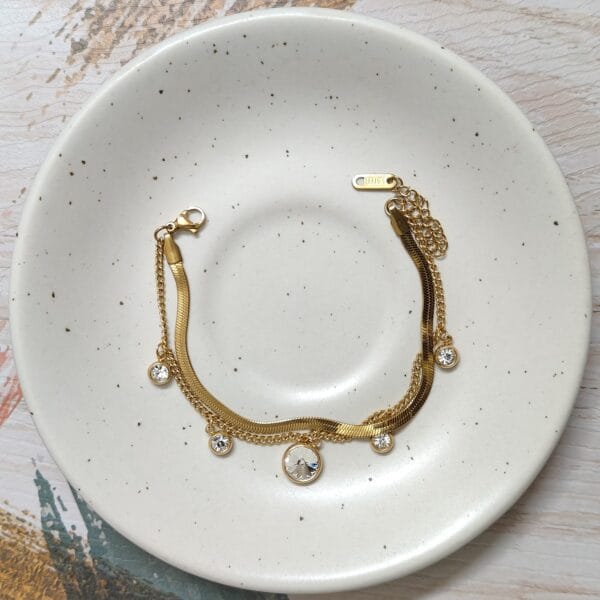 Snake Chain with Crystal Pendants Snake Chain with Crystal Pendants