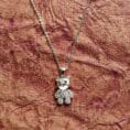 Teddy Bear Pendant anti tarnish Necklace