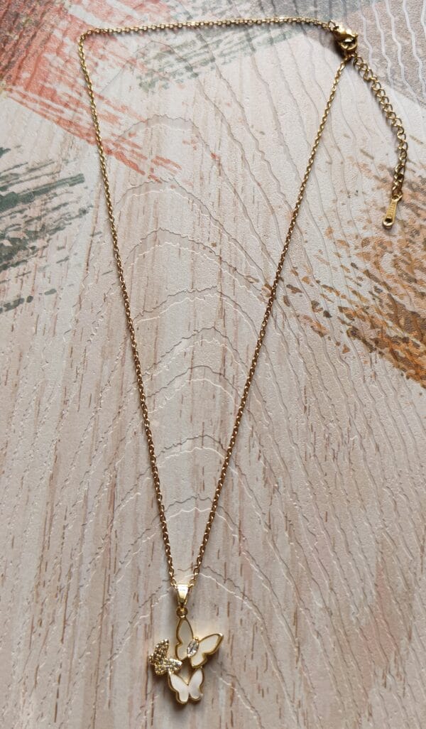 Three Butterfly Necklace