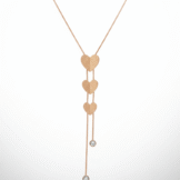 Triple Heart Dual Crystal Drops Anti Tarnish Necklace