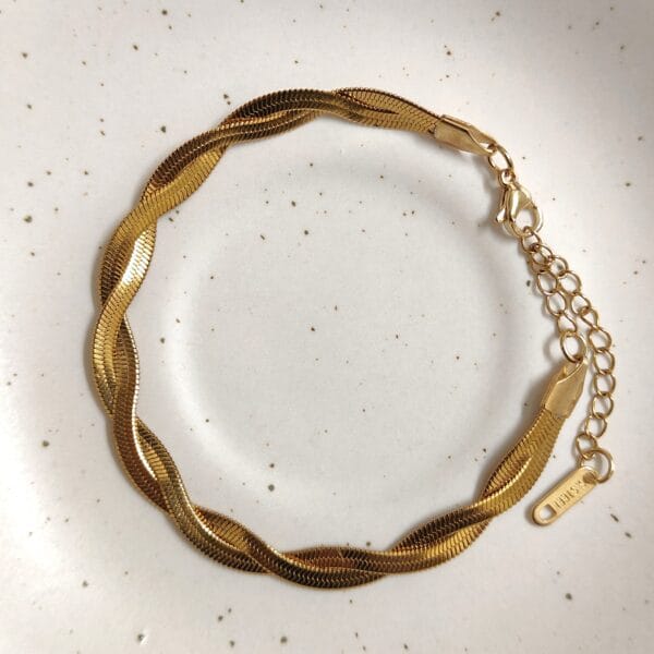 Twisted Gold Plated Snake Bracelet