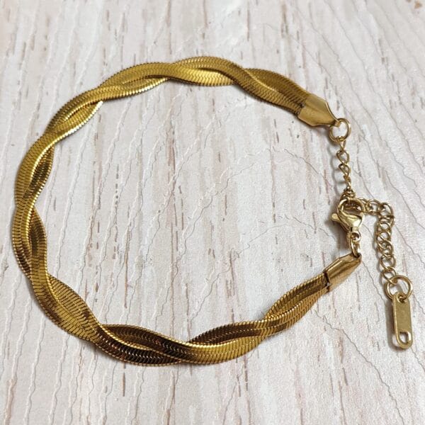 Twisted Gold Plated Snake Chain Bracelet
