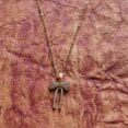 Zircon Bow Pendant Necklace 18K Gold Plated
