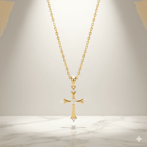 Zirconia Stones Cross Necklace