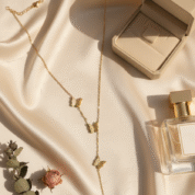 Anti-Tarnish Triple Flutter Butterfly Drop Necklace