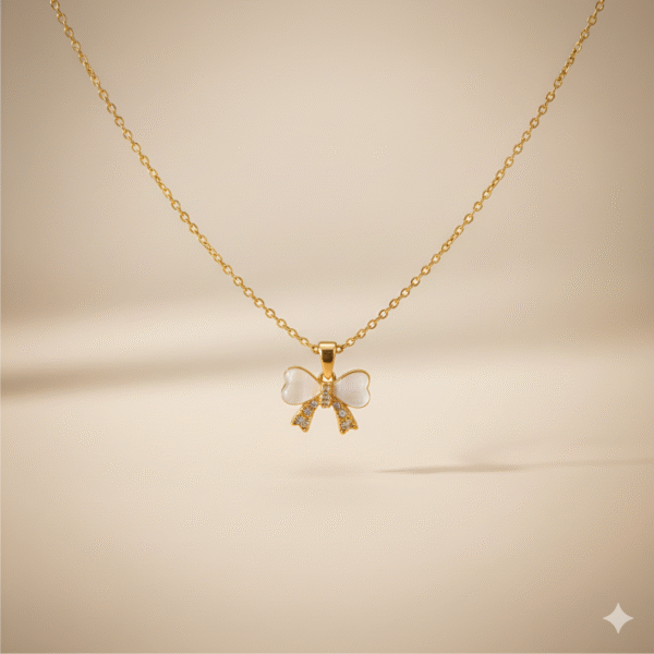 Bow Shaped Pendant Necklace