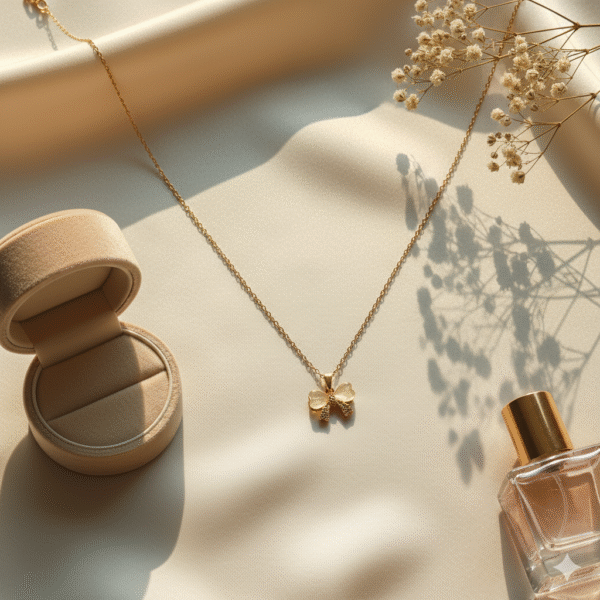 Crystal Bow Pendant Necklace