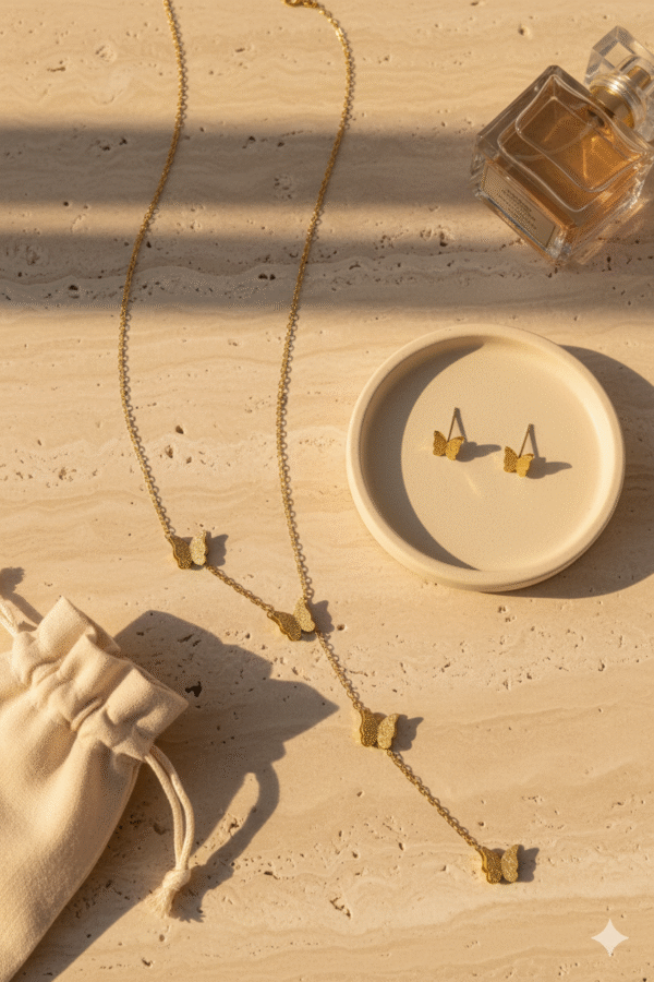 Triple Butterfly Anti-Tarnish Necklace