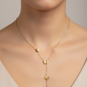 Triple Butterfly Drop Necklace